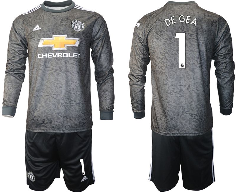 Men 2020-2021 club Manchester united away long sleeve #1 black Soccer Jerseys->manchester united jersey->Soccer Club Jersey